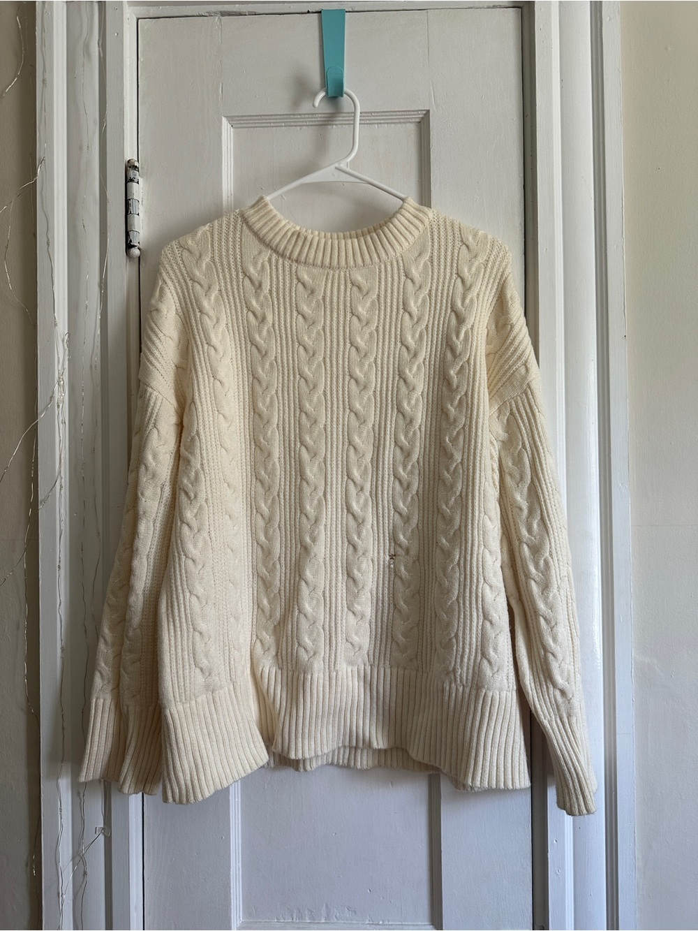 Classic Cream Cable Knit Women's Sweater